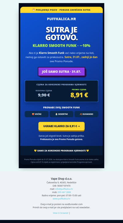 ⏰ SUTRA ZAVRŠAVA: Klarro Smooth Funk za 8,91 €