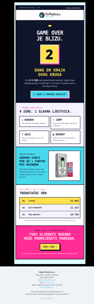 🎮 JOŠ 2 DANA: ulovi vrh Zabavnog kutka
