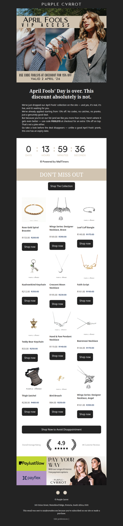 No joke — 15% off today only🎉