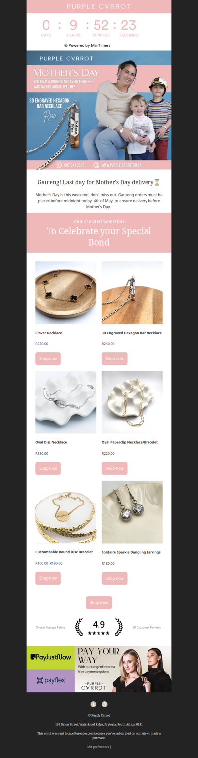 Final Call: Last Day for Mother's Day Shipping