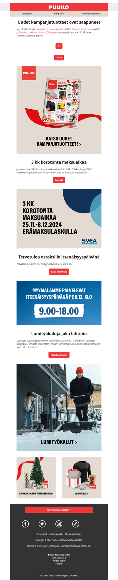 Uudet kampanjatuotteet ovat saapuneet