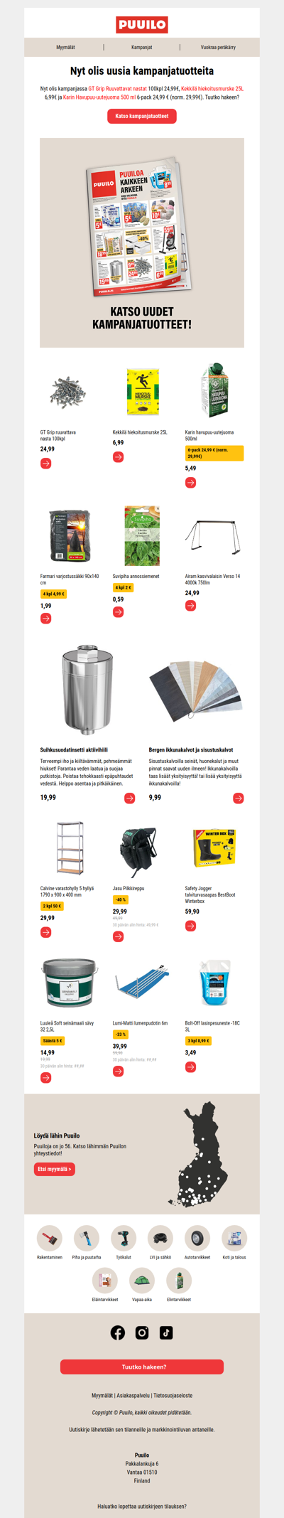 Uudet kampanjatuotteet ovat saapuneet