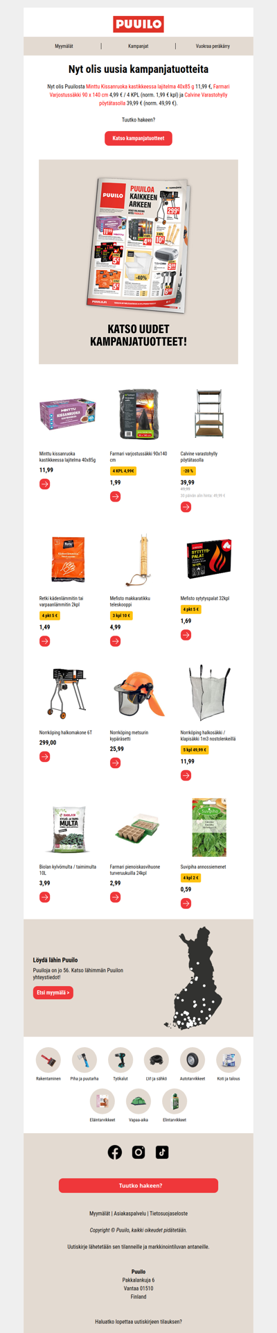 Uudet kampanjatuotteet ovat saapuneet
