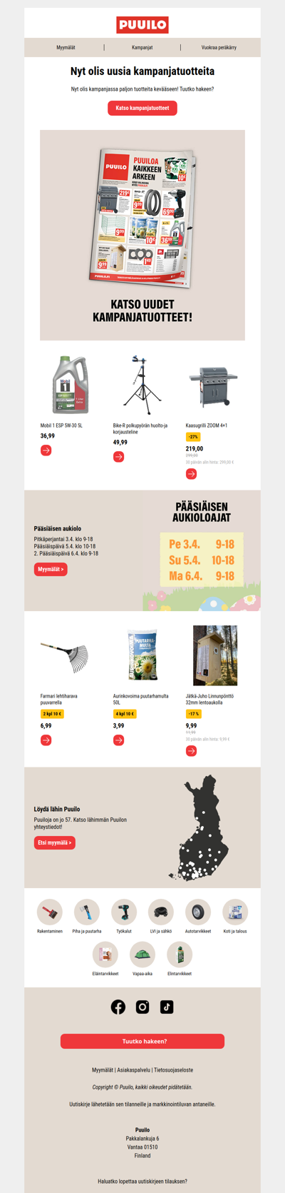 Uudet kampanjatuotteet ovat saapuneet