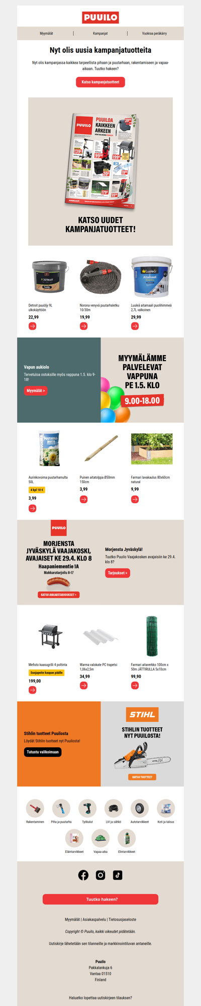 Uudet kampanjatuotteet ovat saapuneet