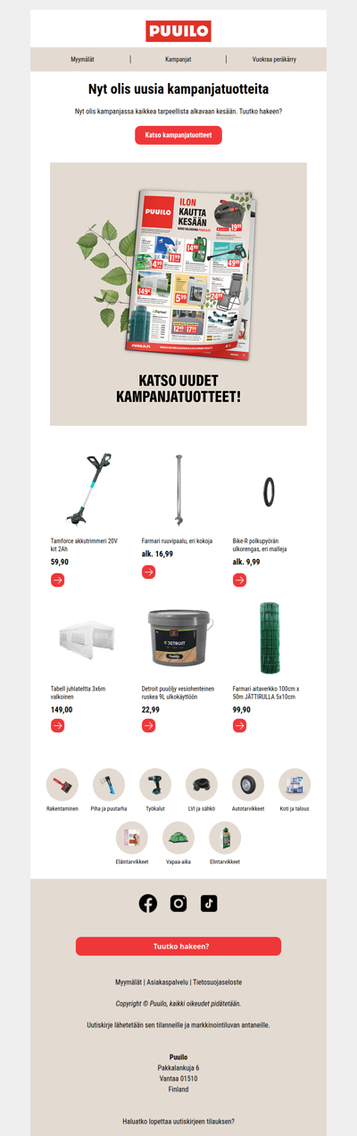 Uudet kampanjatuotteet ovat saapuneet