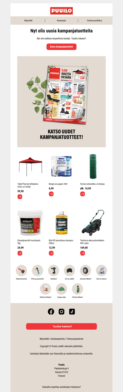 Uudet kampanjatuotteet ovat saapuneet