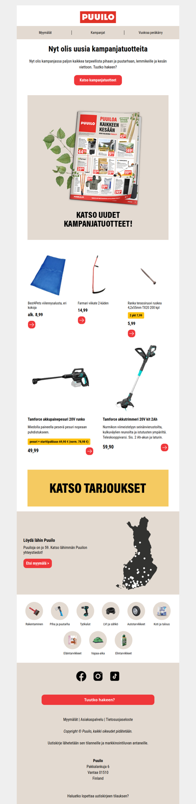Uudet kampanjatuotteet ovat saapuneet