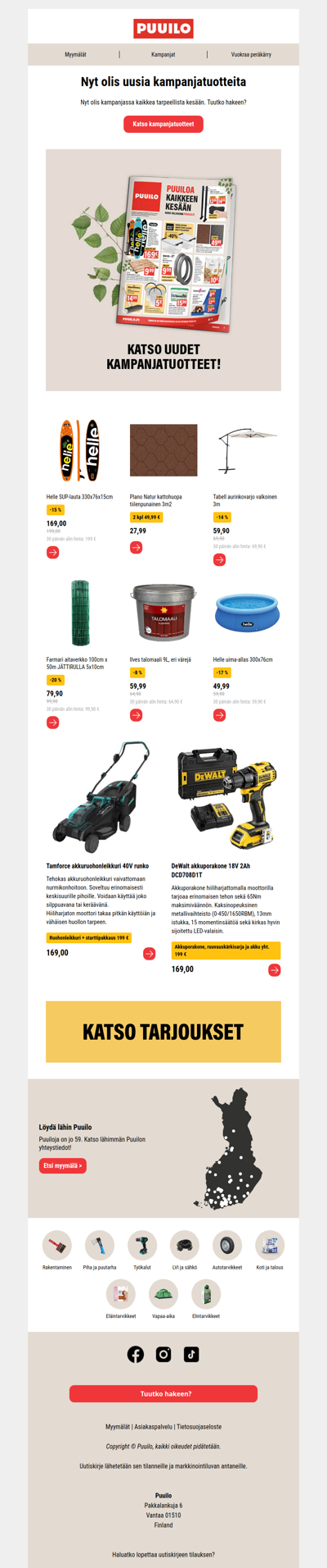 Uudet kampanjatuotteet ovat saapuneet
