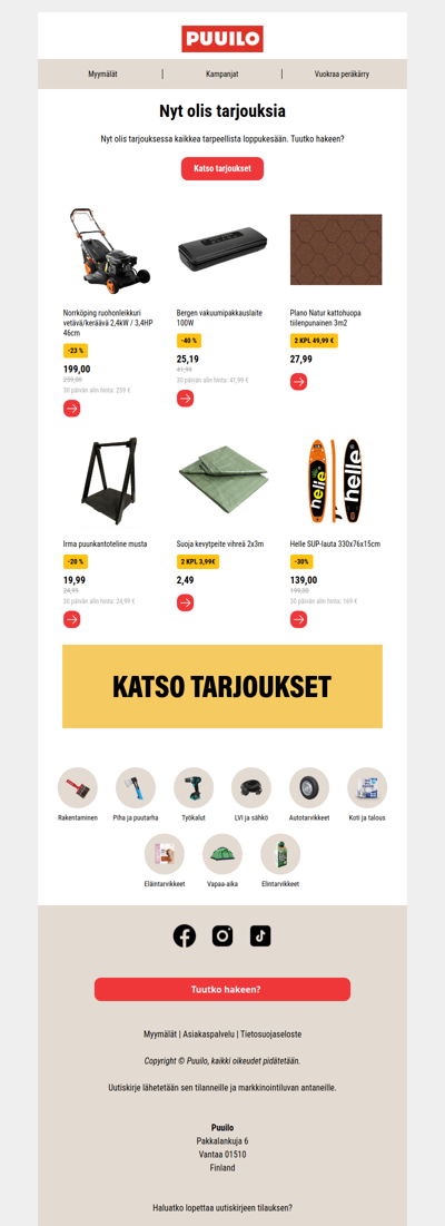 Nyt olis tarjouksia
