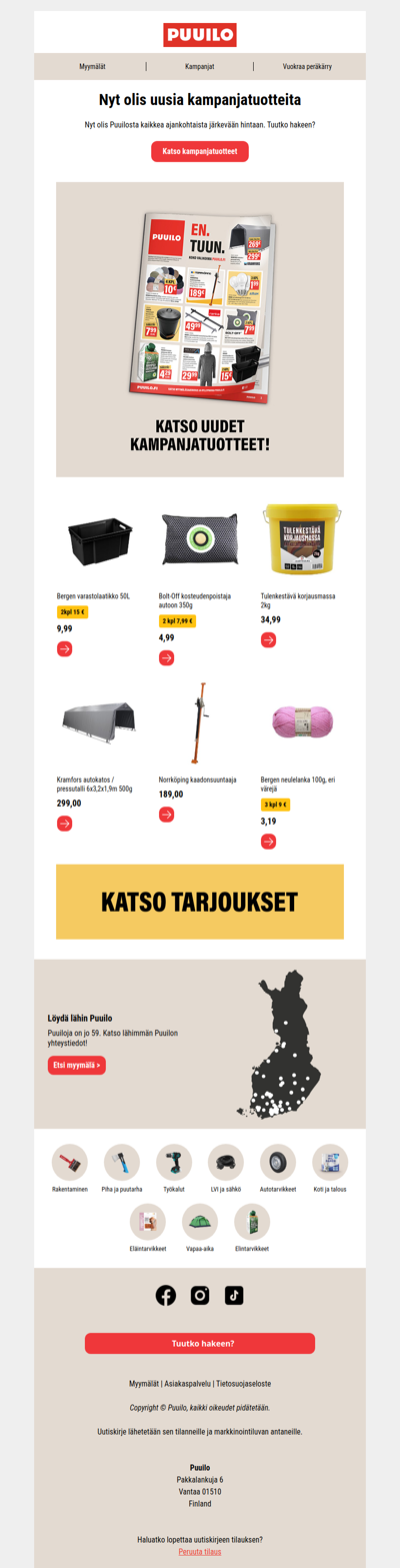 Uudet kampanjatuotteet ovat saapuneet