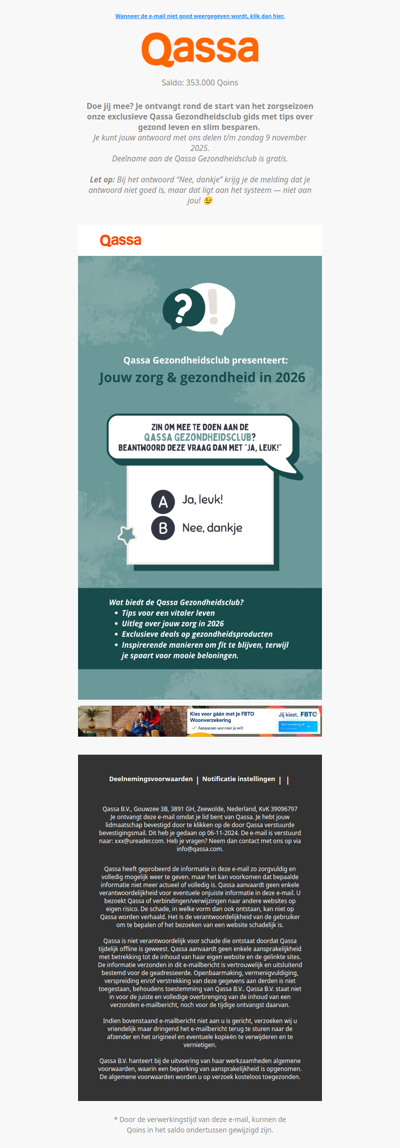 Doe mee aan de Qassa Gezondheidsclub!