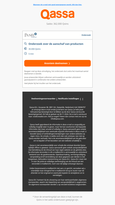 Vul dit onderzoek in over de aanschaf van producten