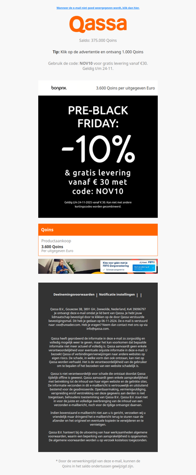 Pre-Black Friday: 10% korting en gratis verzending!