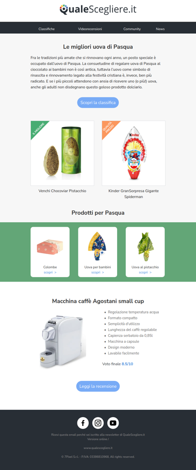 Le migliori uova di Pasqua | Macchina caffè Agostani small cup: la recensione