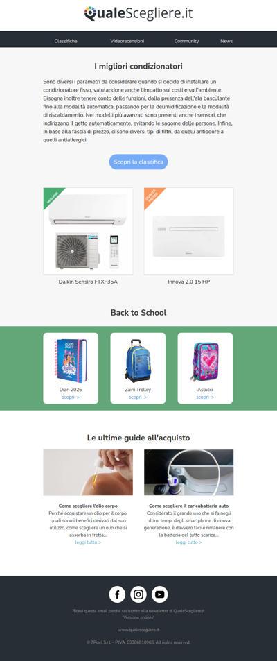 I migliori condizionatori | Back to School: diari, astucci e trolley