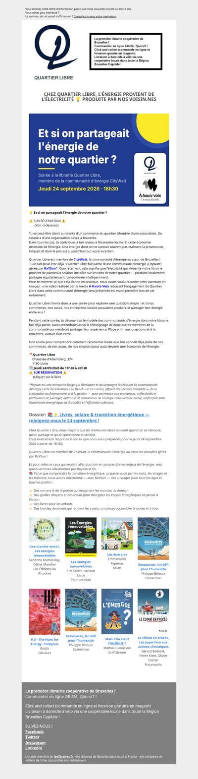 💡 Et si on partageait l'ÉNERGIE de notre quartier ? Rejoignez-nous le 24 septembre ! 💡