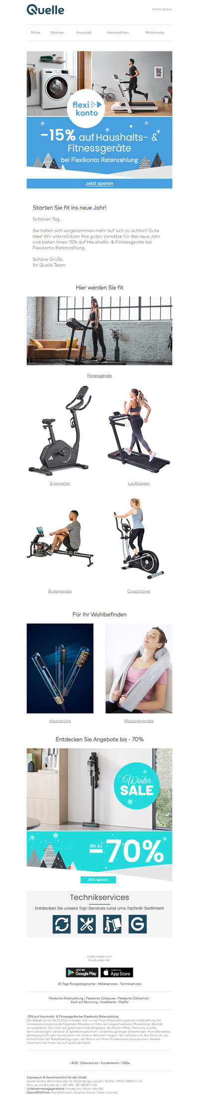 15% Rabatt auf Haushalts- & Fitnessgeräte bei Flexikonto Ratenzahlung - Jetzt sparen!