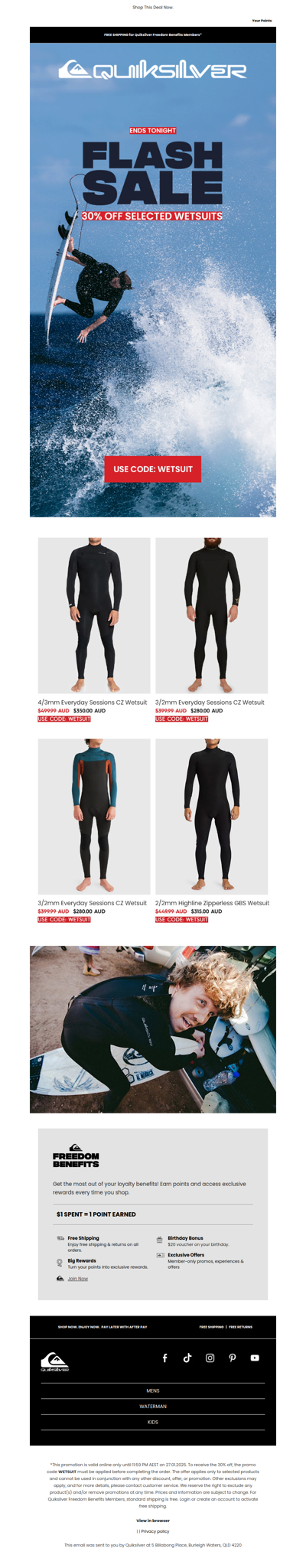 30% OFF Wetsuits Ends Tonight 🔥