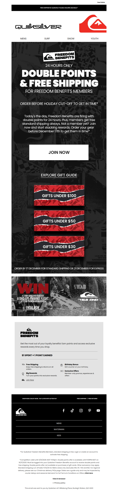 Free Shipping + Double Points Today🔥