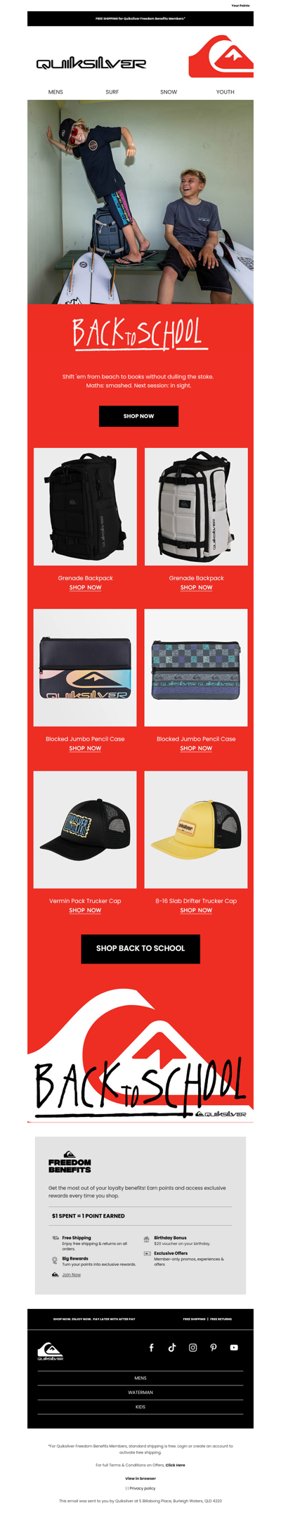 Back to School, Quiksilver Style