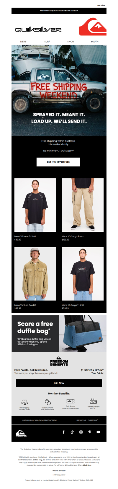 New Gear, Zero Shipping Costs