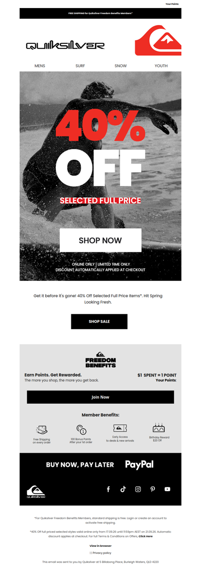 40% Off Selected Full Price Gear 💥
