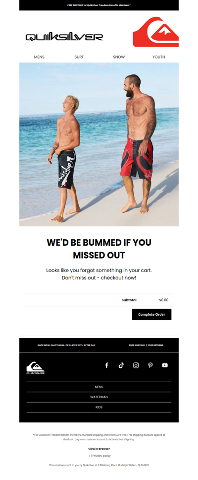 Don't forget to pick up your new Quiksilver gear﻿﻿