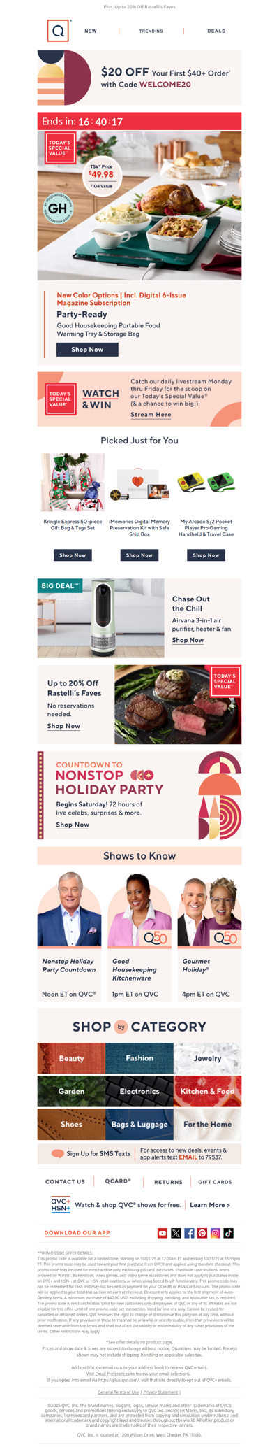 Hot Find! Food Warming Tray TSV® + Get $20 Off