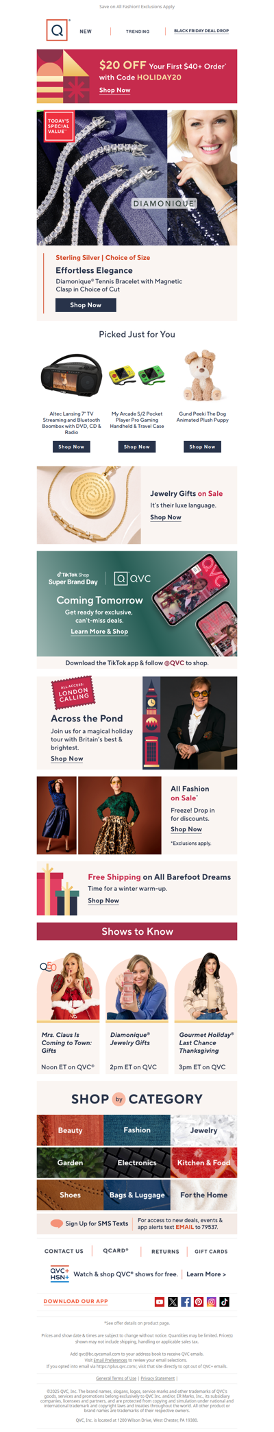 Jewelry Gifts on Sale + Get $20 Off