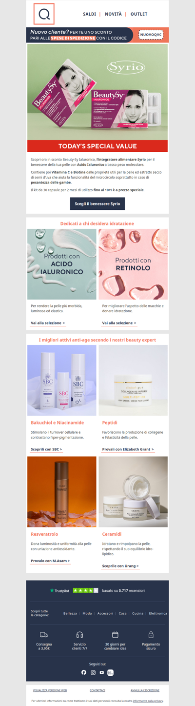 Offerta beauty con Acido Ialuronico…