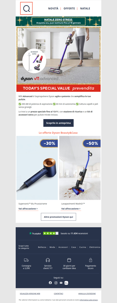 Offerta Dyson: V11 Advanced con kit