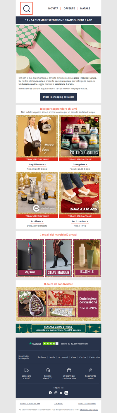 Regali di Natale? C'è la spedizione gratis🎁