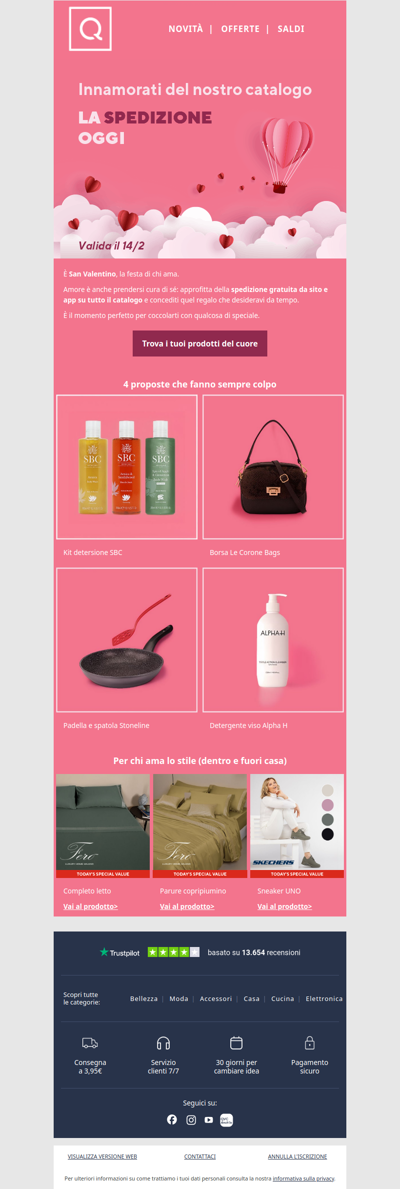 A San Valentino la spedizione è gratis 💕