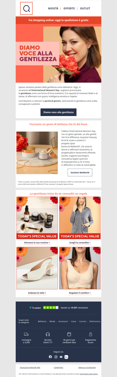 Oggi spedizione gratis