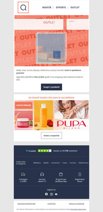 Outlet in spedizione gratis! 🎉