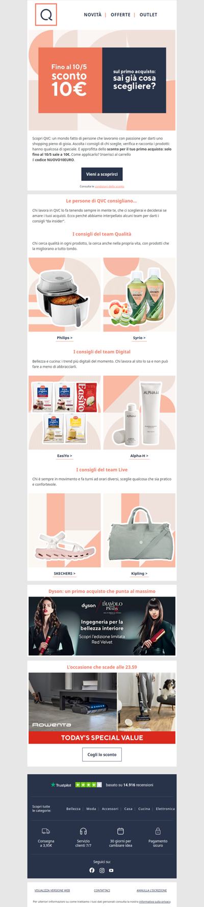 Primo acquisto? Lo sconto sale a 10€