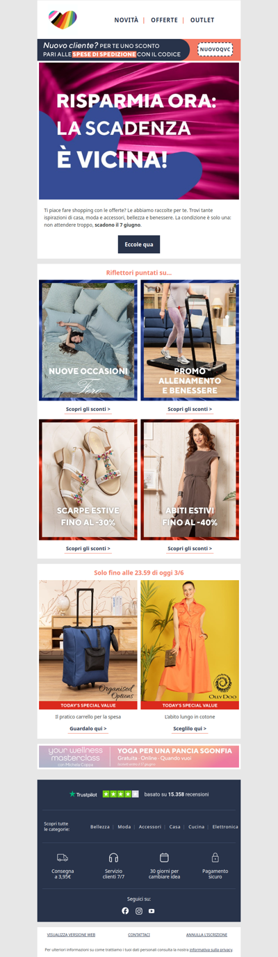 In sconto sì, ma solo fino al 7/6