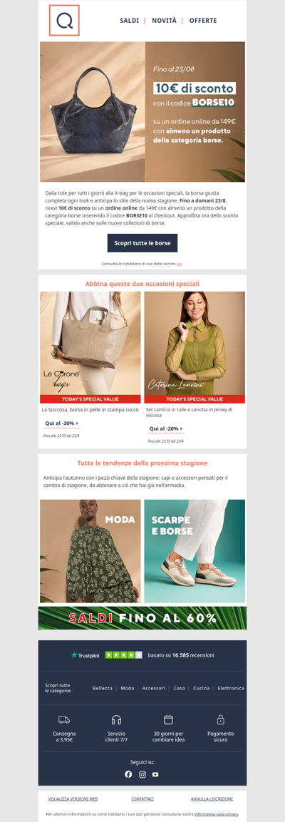 -10€ sulla tua prossima borsa