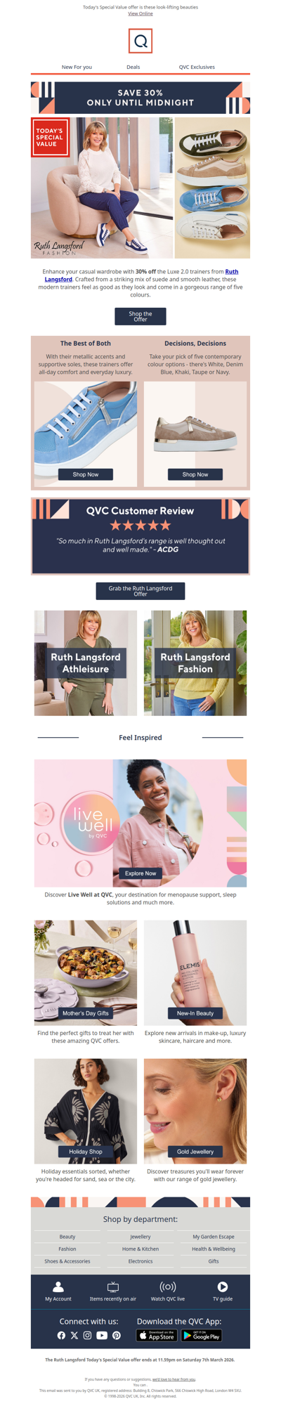 Ends soon: 30% off these luxe Ruth Langsford trainers