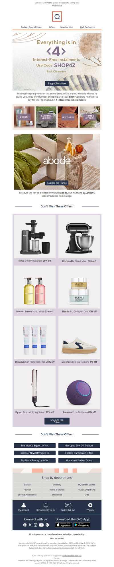 It starts now! Shop in 4 interest-free instalments! 📢