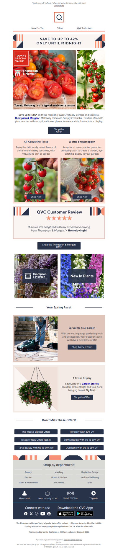 Ends soon: up to 42% off Thompson & Morgan 🍅🍅