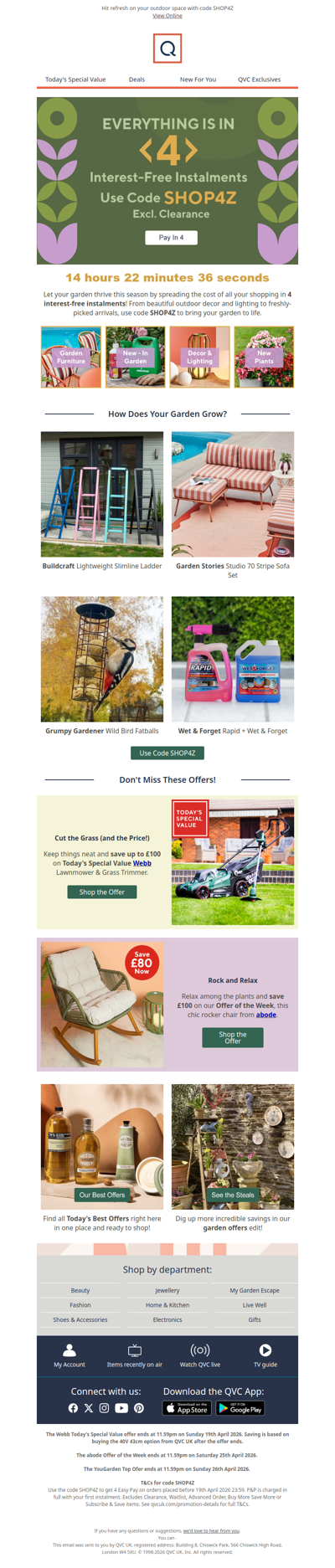 Let your garden bloom and spread the cost in 4!