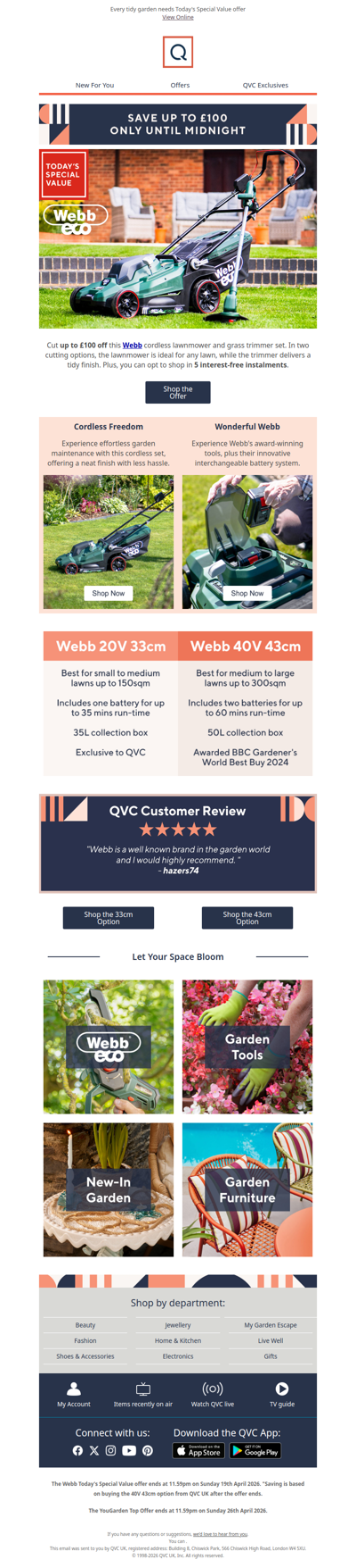 Ending Soon! Get up to £100 off a cordless Webb set