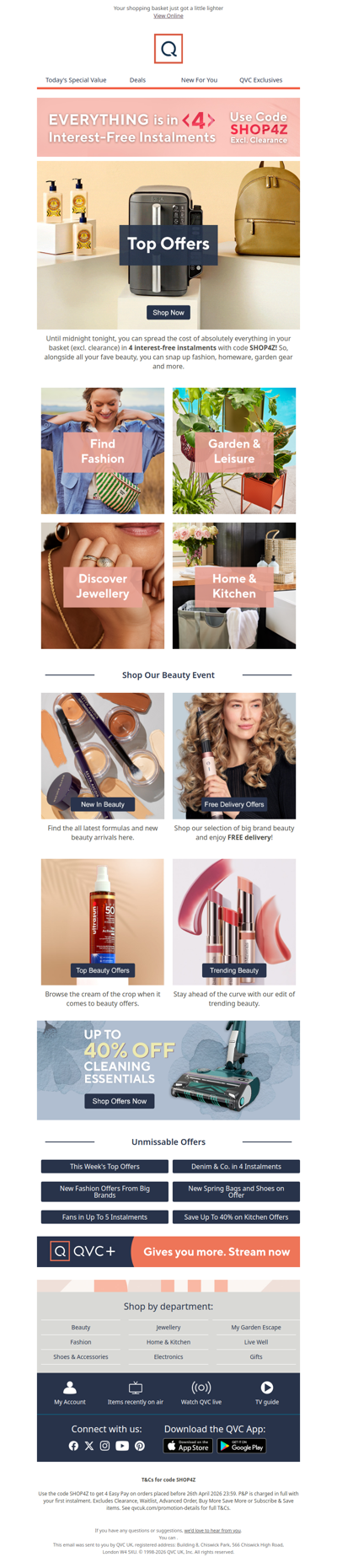 Spread the cost in 4, !