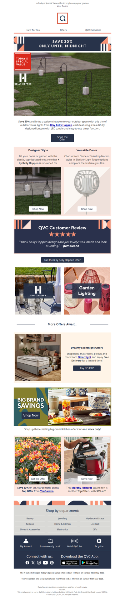 Time's ticking - save 30% on Kelly Hoppen stake lights