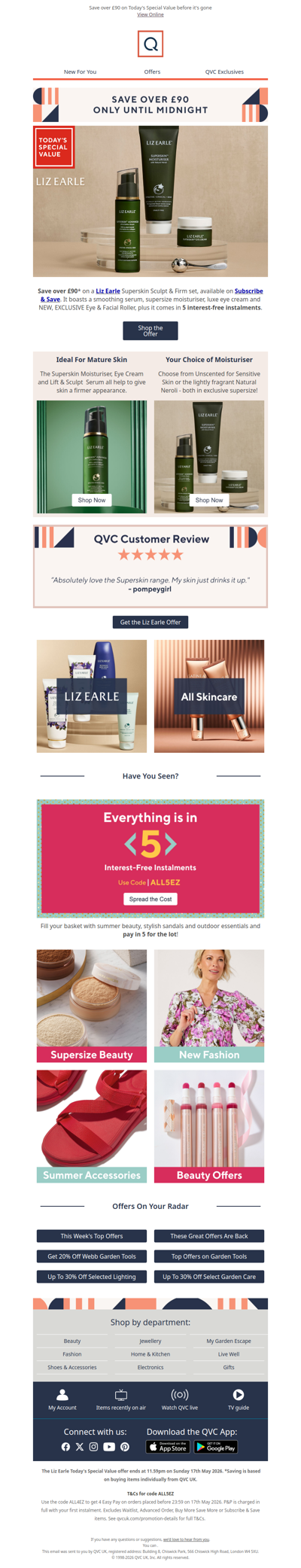 Liz Earle Superskin waits 'til midnight only!