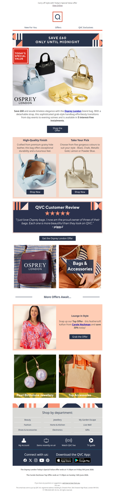 Don't miss out on saving £60 on an Osprey London bag
