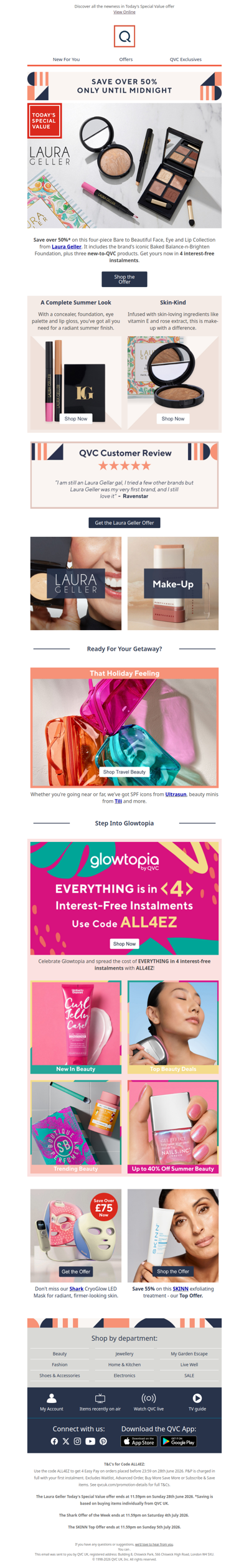 Ends midnight: over 50% off Laura Geller make-up