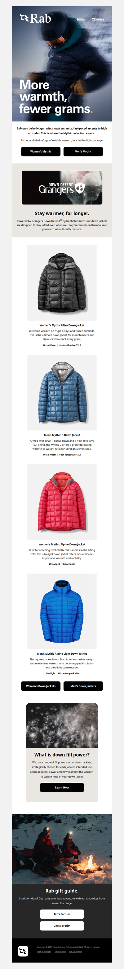 Unbeatable warmth for weight.